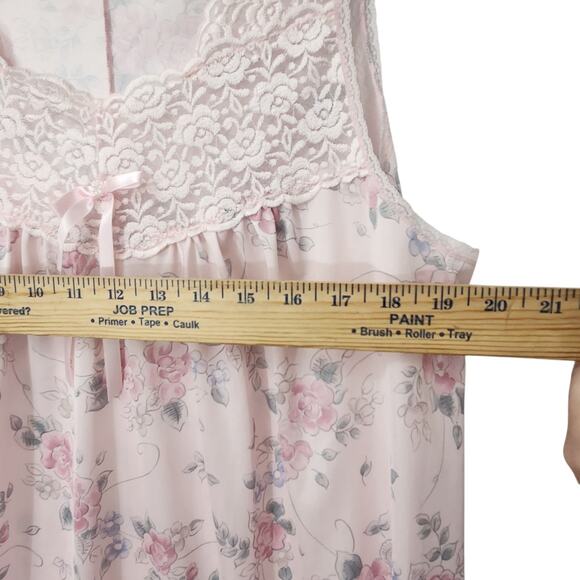 VTG VANITY FAIR NIGHTGOWN FLORAL LACE GRANDMACORE FEMININE COTTAGECORE PRAIRIE L - Picture 6 of 8